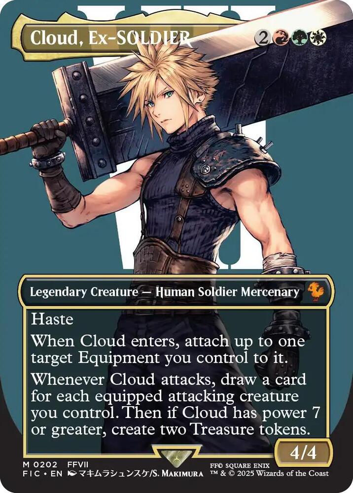 Cloud, Ex-SOLDIER (Borderless) (202) [Final Fantasy Commander]