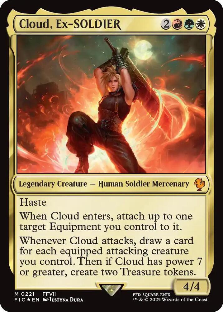 Cloud, Ex-SOLDIER (Surge Foil) (221) [Final Fantasy Commander]