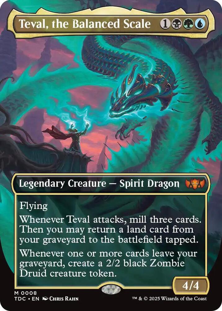 Teval, the Balanced Scale (Borderless) (8) [Tarkir: Dragonstorm Commander]