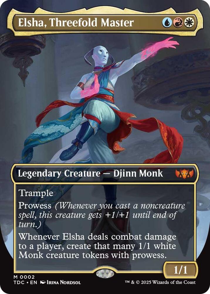 Elsha, Threefold Master (Borderless) (2) [Tarkir: Dragonstorm Commander]