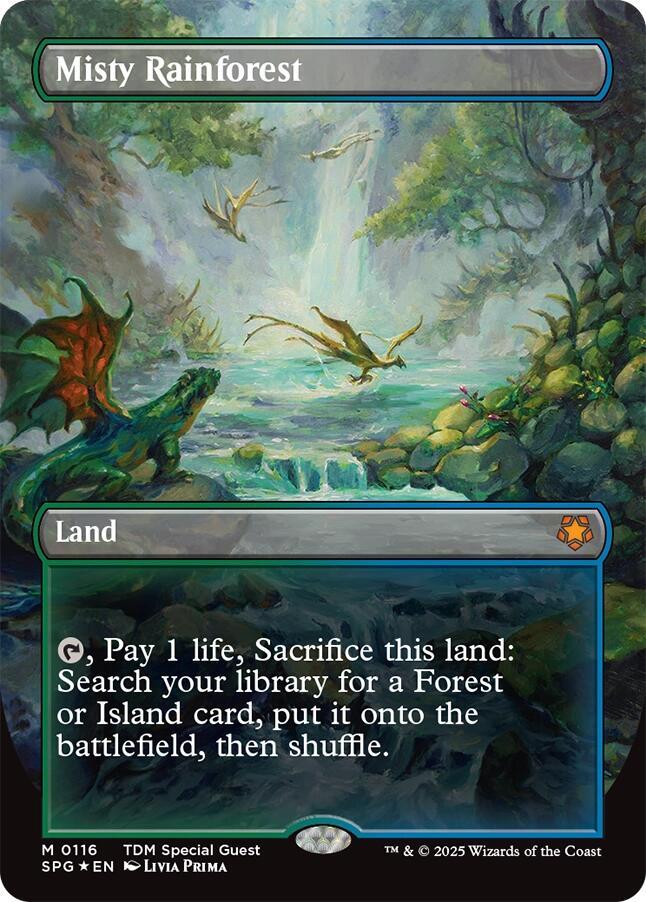 Misty Rainforest (Borderless) (Dragonscale Foil) (116) [Special Guests]