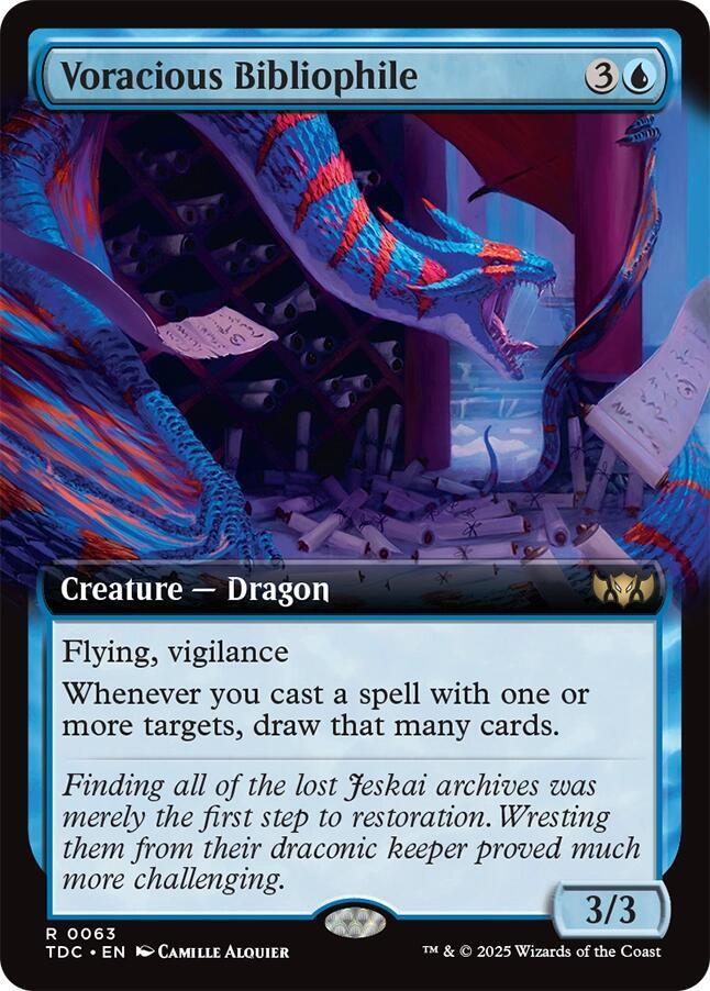 Voracious Bibliophile (Extended Art) (63) [Tarkir: Dragonstorm Commander]