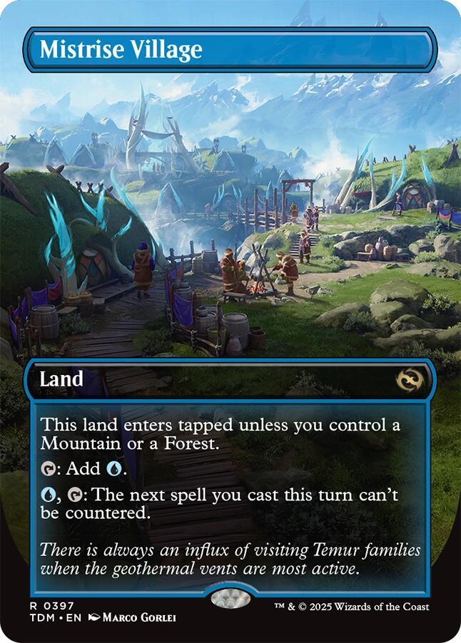 Mistrise Village (Borderless) (397) [Tarkir: Dragonstorm]