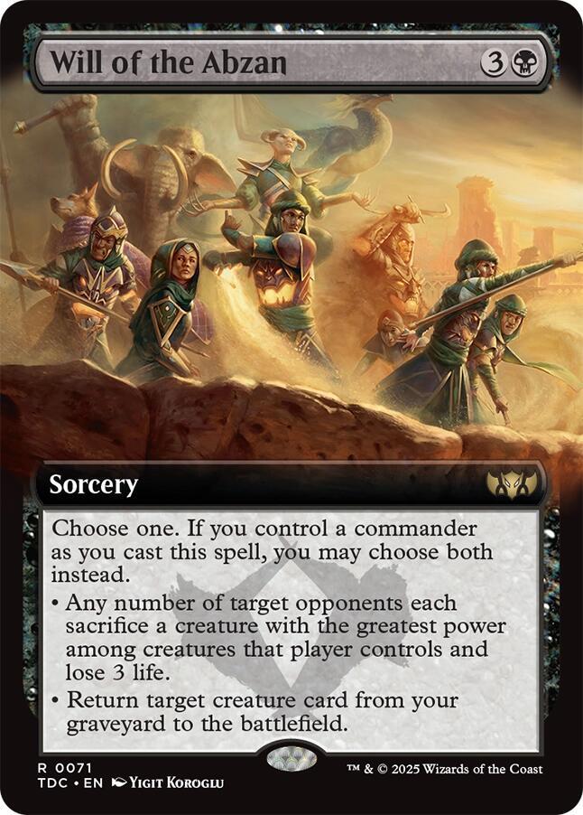Will of the Abzan (Extended Art) (71) [Tarkir: Dragonstorm Commander]