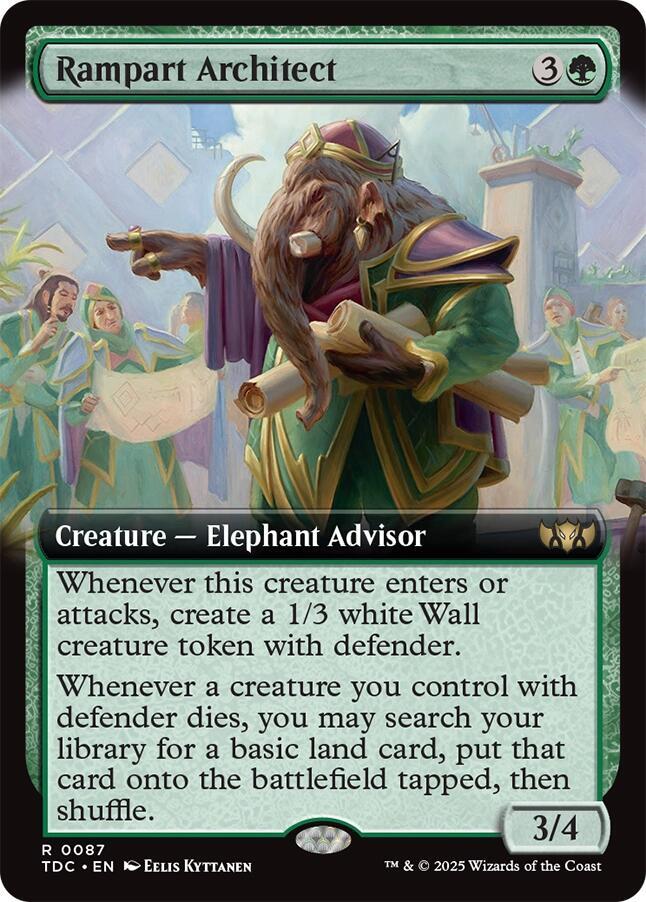 Rampart Architect (Extended Art) (87) [Tarkir: Dragonstorm Commander]