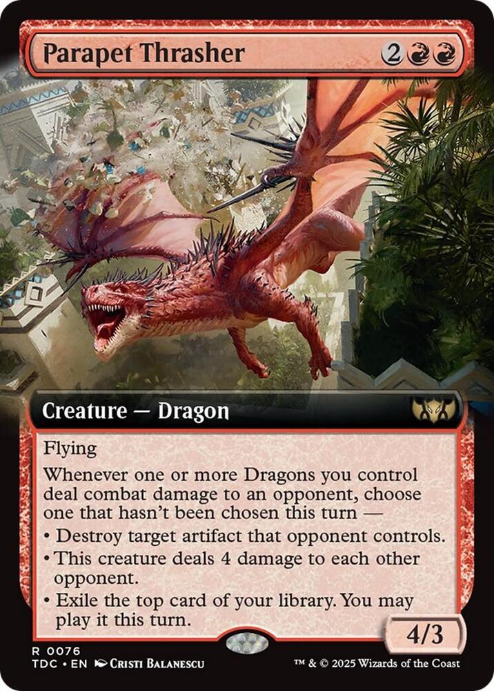 Parapet Thrasher (Extended Art) (76) [Tarkir: Dragonstorm Commander]