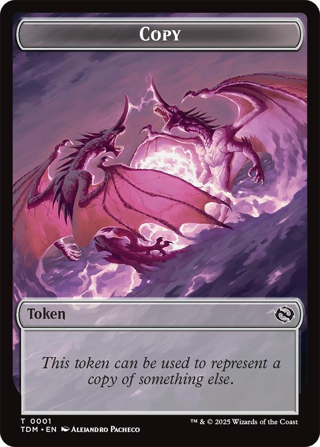 Copy // Dragon (0014) Double-Sided Token (1 // 14) [Tarkir: Dragonstorm Commander]