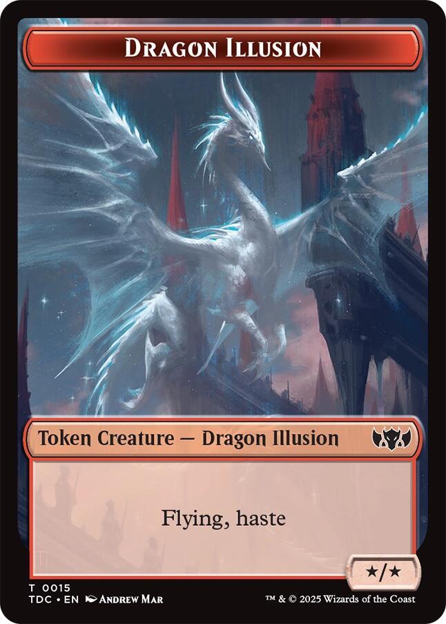 Dragon Illusion // Monk Double-Sided Token (15 // 3) [Tarkir: Dragonstorm Commander]