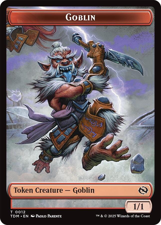 Goblin // Warrior Double-Sided Token (12 // 13) [Tarkir: Dragonstorm]