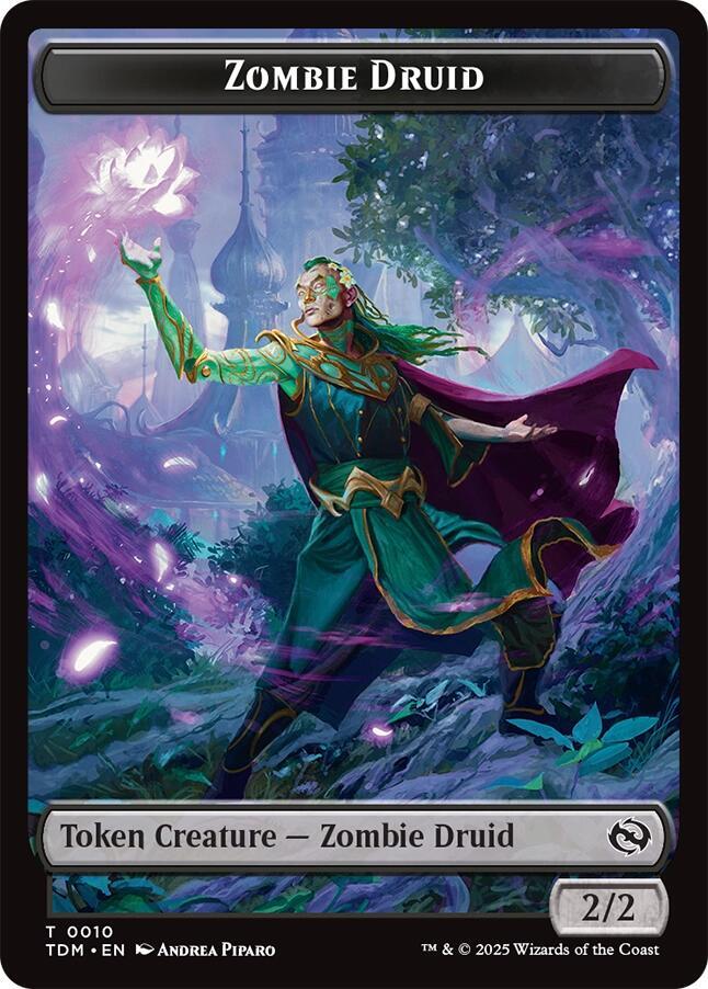 Zombie Druid // Treasure Double-Sided Token (10 // 16) [Tarkir: Dragonstorm]