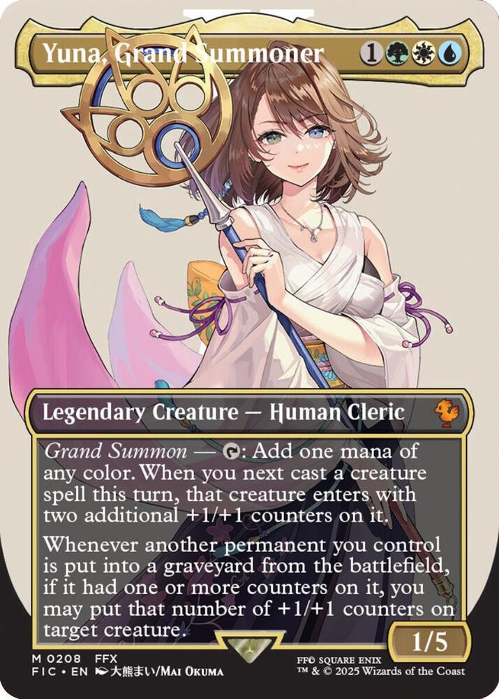 Yuna, Grand Summoner (Borderless) (208) [Final Fantasy Commander]