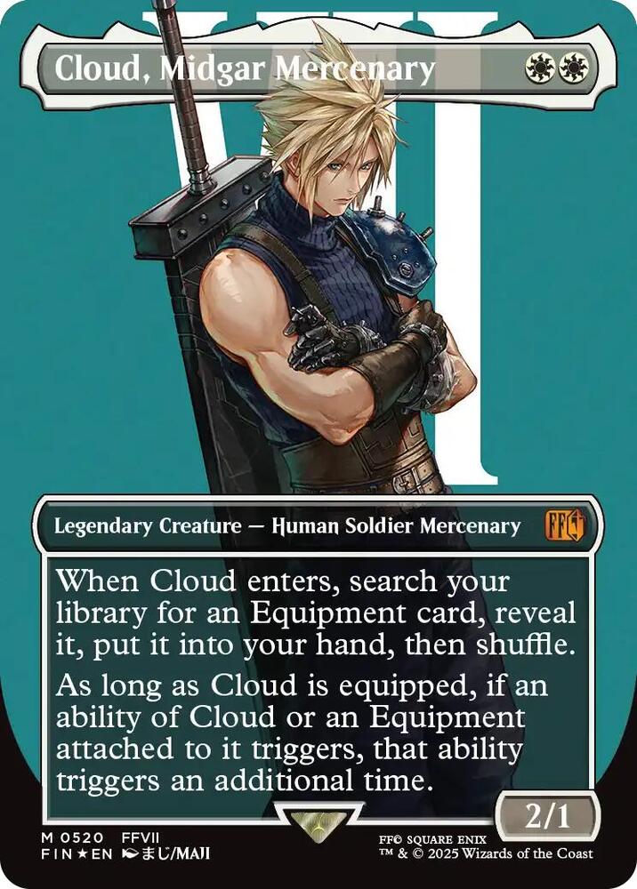 Cloud, Midgar Mercenary (Borderless) (Surge Foil) (520) [Final Fantasy]