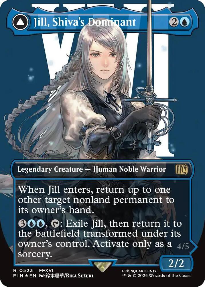 Jill, Shiva's Dominant (Borderless) (Surge Foil) (523) [Final Fantasy]