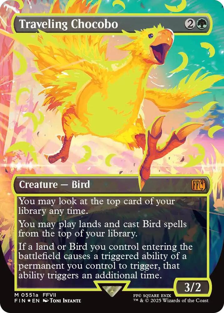 Traveling Chocobo (Borderless) (Neon Ink Yellow) (551a) [Final Fantasy]