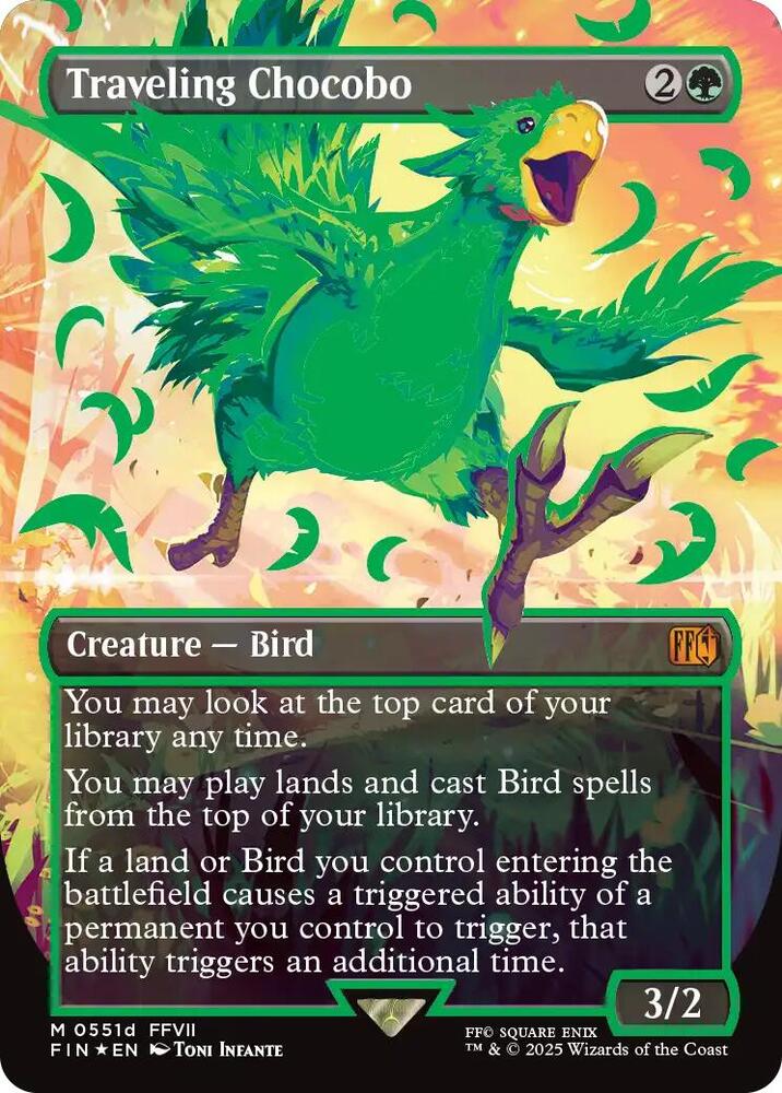 Traveling Chocobo (Borderless) (Neon Ink Green) (551d) [Final Fantasy]