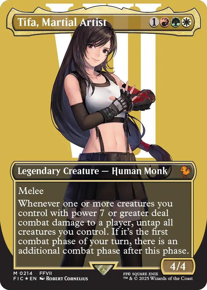 Tifa, Martial Artist (Borderless) (Surge Foil) (214) [Final Fantasy Commander]