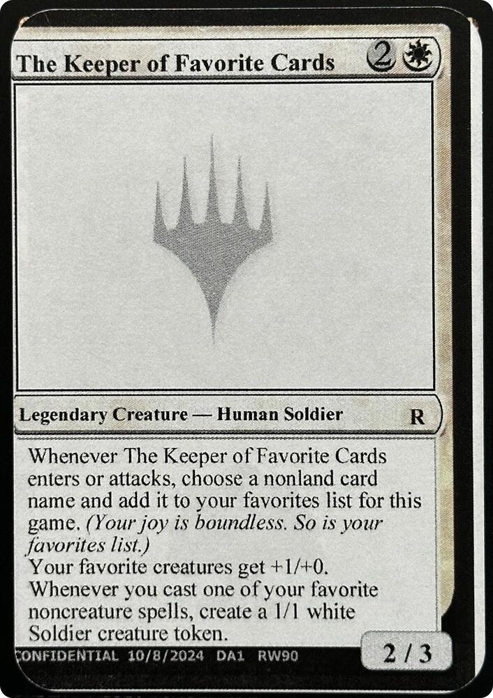The Keeper of Favorite Cards (10/8/2024) [Un-Known Event Playtest Cards]
