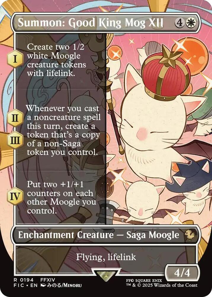 Summon: Good King Mog XII (Borderless) (194) [Final Fantasy Commander]