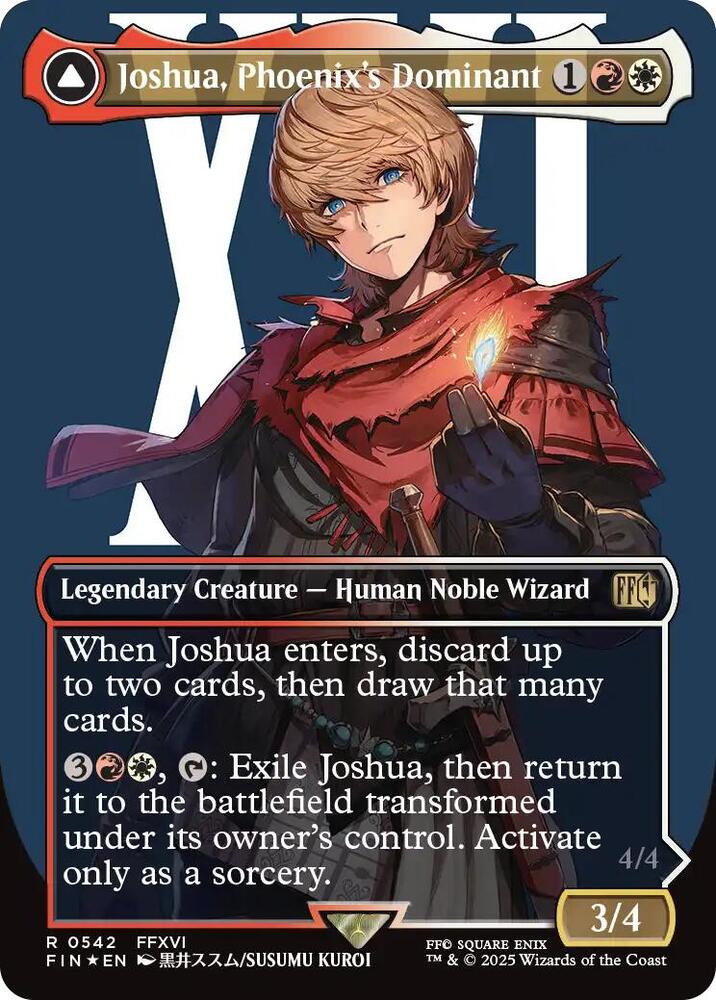 Joshua, Phoenix's Dominant (Borderless) (Surge Foil) (542) [Final Fantasy]