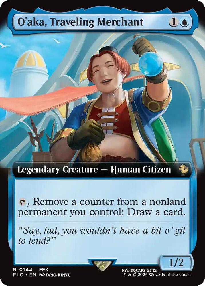 O'aka, Traveling Merchant (Extended Art) (144) [Final Fantasy Commander]
