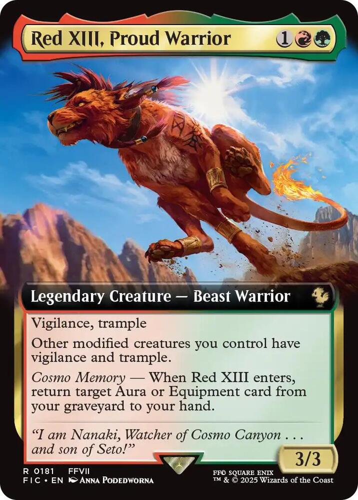 Red XIII, Proud Warrior (Extended Art) (181) [Final Fantasy Commander]