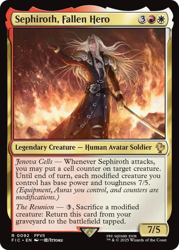 Sephiroth, Fallen Hero (Surge Foil) (92) [Final Fantasy Commander]