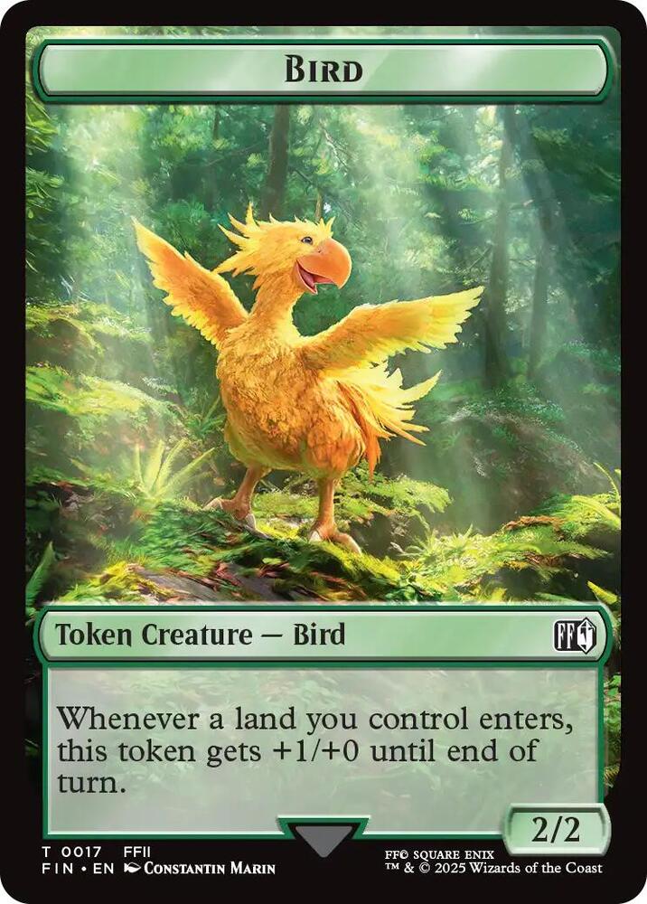 Bird (0017) // Wizard (0015) Double-Sided Token (17 // 15) [Final Fantasy]