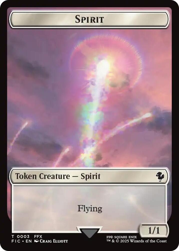 Spirit // Squid Double-Sided Token (Surge Foil) (3 // 5) [Final Fantasy Commander]