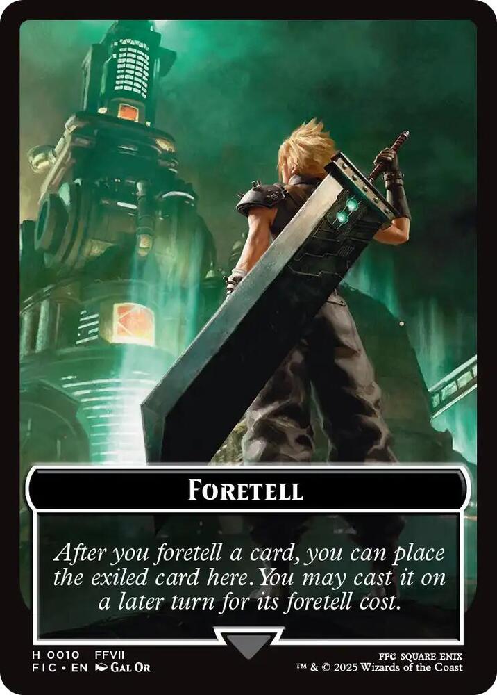 Foretell // Treasure Double-Sided Token (Surge Foil) (10 // 36) [Final Fantasy Commander]