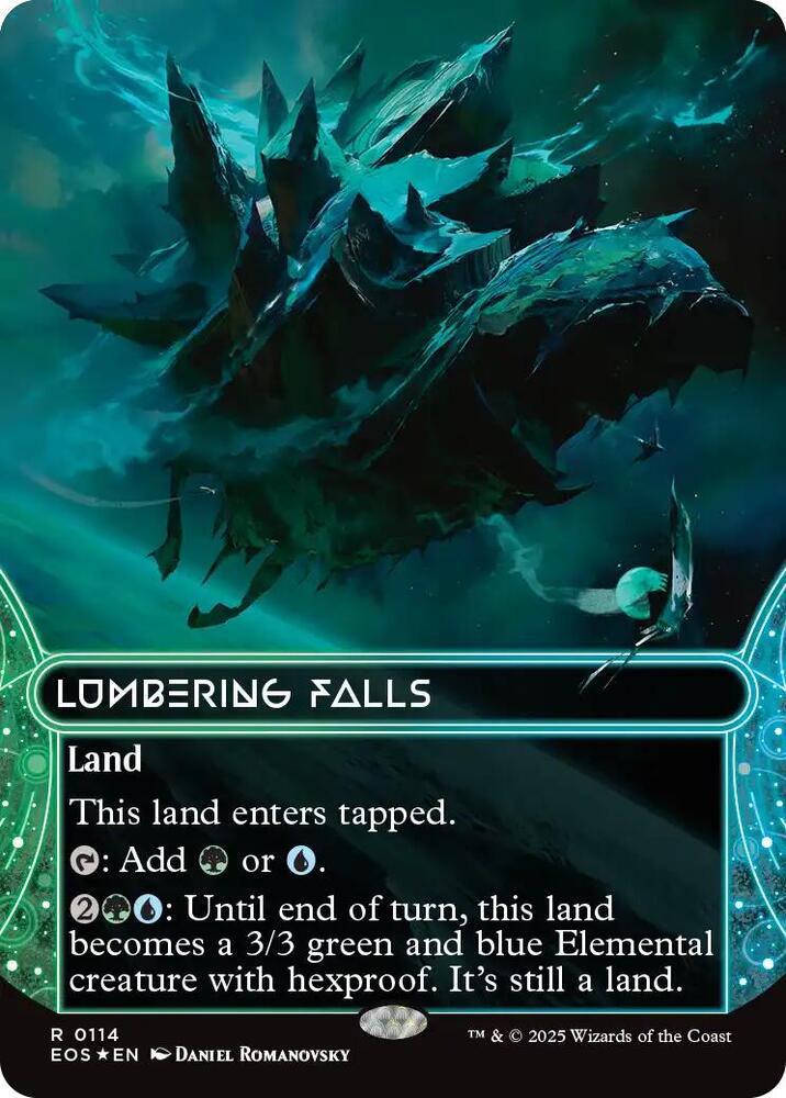 Lumbering Falls (0114) (Borderless) (Galaxy Foil) [Edge of Eternities: Stellar Sights]