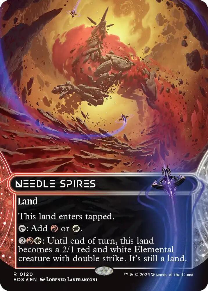 Needle Spires (0120) (Borderless) (Galaxy Foil) [Edge of Eternities: Stellar Sights]