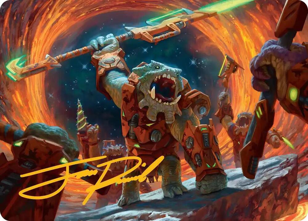 Frontline War-Rager Art Card (Gold-Stamped Signature) (16) [Edge of Eternities Art Series]