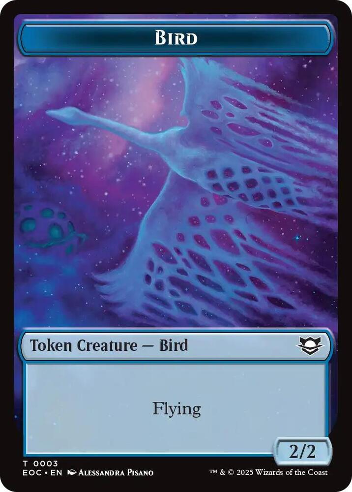 Bird // Golem (0012) Double-Sided Token (3 // 12) [Edge of Eternities Commander]