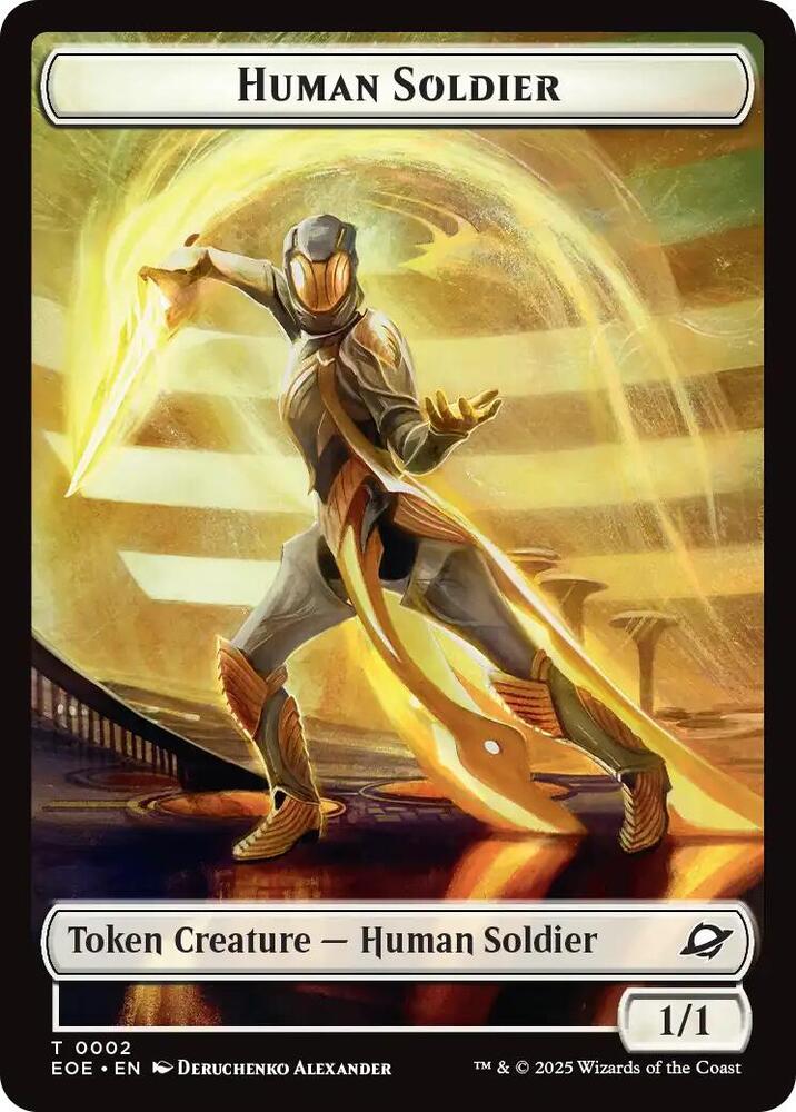 Human Soldier // Lander (0004) Doubled-Sided Token (2 // 4) [Edge of Eternities]
