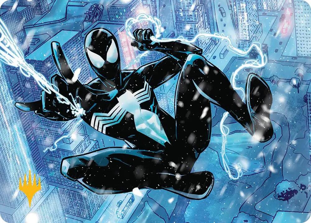 Spectacular Spider-Man (Black) Art Card (Gold-Stamped Planeswalker Symbol) (52) [Marvel's Spider-Man Art Series]