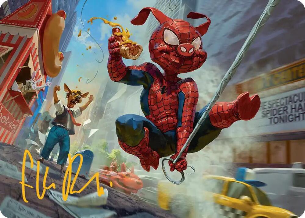 Spider-Ham, Peter Porker Art Card (Gold-Stamped Signature) (19) [Marvel's Spider-Man Art Series]