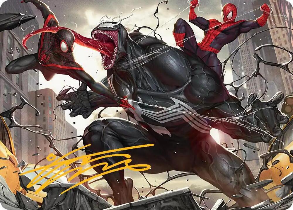 Terrific Team-Up Art Card (Gold-Stamped Signature) (23) [Marvel's Spider-Man Art Series]