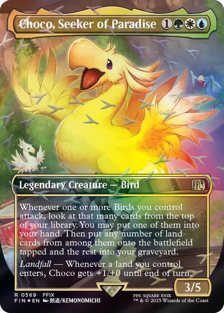 Choco, Seeker of Paradise (Borderless) (Chocobo Track Foil) (569) [Final Fantasy]