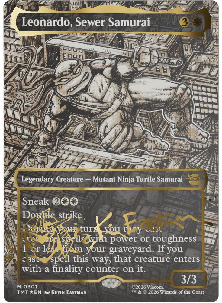 Leonardo, Sewer Samurai (Borderless) (Gold-Stamped Signature) (301) [Teenage Mutant Ninja Turtles]