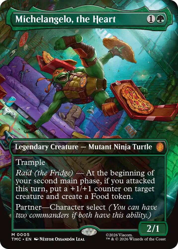 Michelangelo, the Heart (0005) (Borderless) [Teenage Mutant Ninja Turtles Commander]