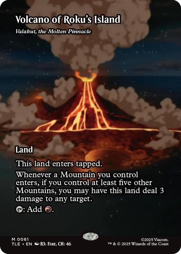 Volcano of Roku's Island - Valakut, the Molten Pinnacle (Borderless) (61) [Avatar: The Last Airbender: Eternal-Legal]