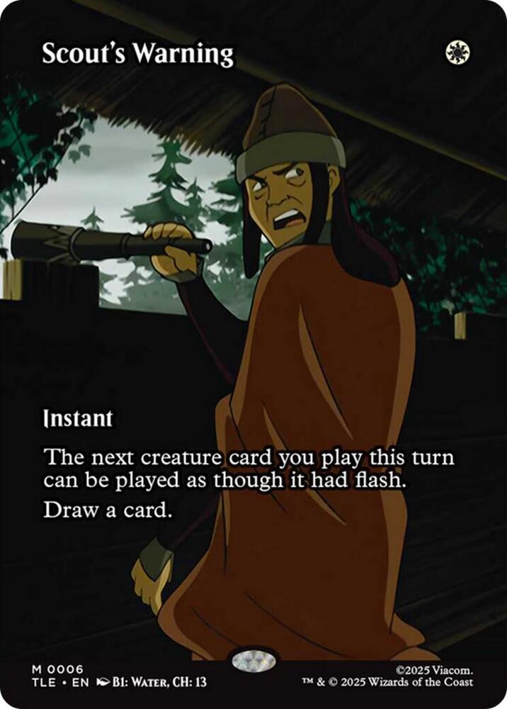 Scout's Warning (Borderless) (6) [Avatar: The Last Airbender: Eternal-Legal]