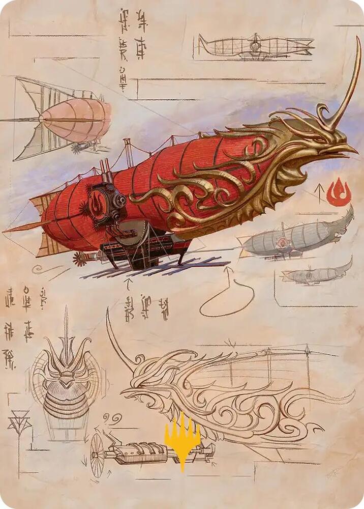 Phoenix Fleet Airship Art Card (Gold-Stamped Planeswalker Symbol) (35) [Avatar: The Last Airbender Art Series]