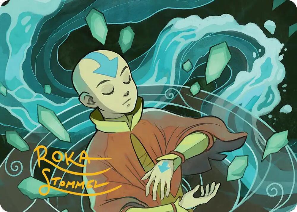 Aang, at the Crossroads Art Card (Gold-Stamped Signature) (45) [Avatar: The Last Airbender Art Series]