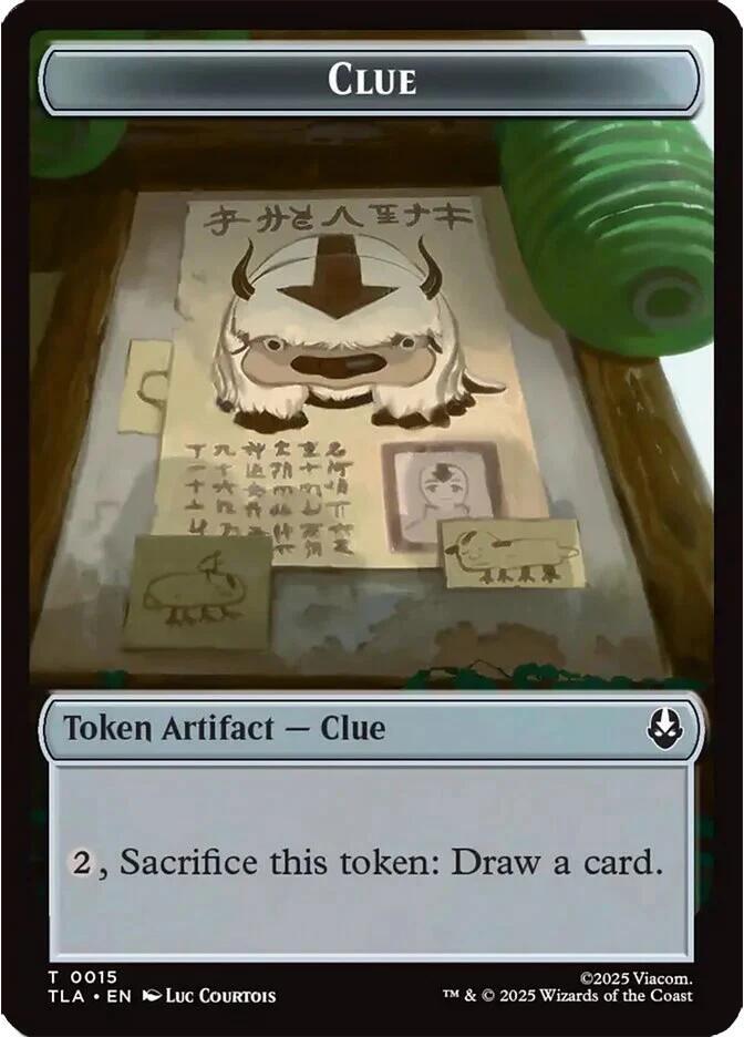 Clue (0015) // Spirit (0003) Double-Sided Token (15 // 3) [Avatar: The Last Airbender]