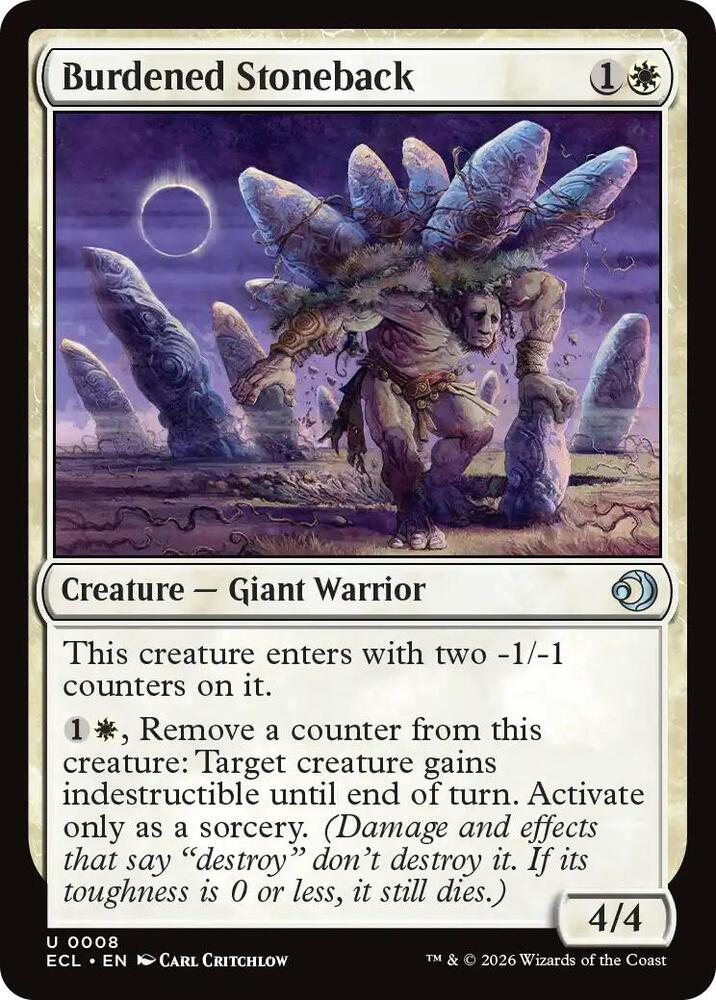 Burdened Stoneback (8) [Lorwyn Eclipsed]