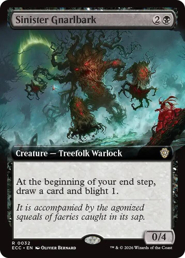 Sinister Gnarlbark (Extended Art) (32) [Lorwyn Eclipsed Commander]