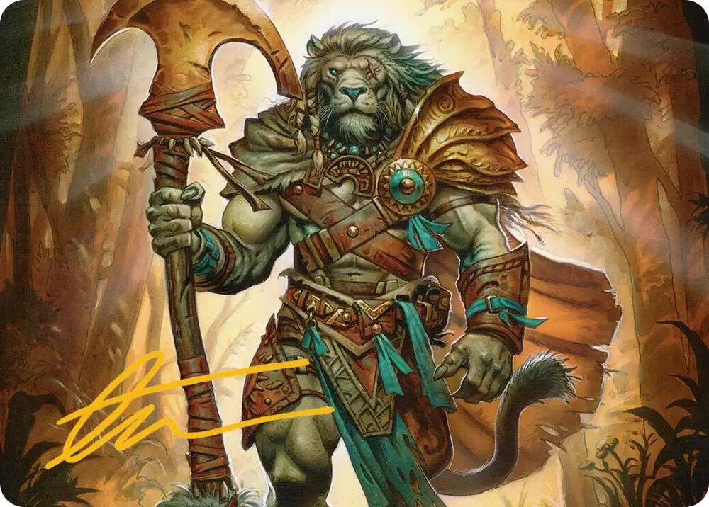 Ajani, Outland Chaperone Art Card (Gold-Stamped Signature) (28) [Lorwyn Eclipsed Art Series]