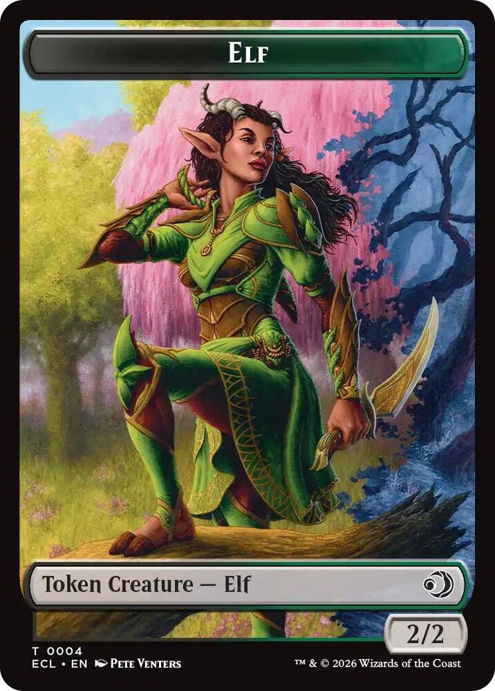Elf // Treasure Double-Sided Token (4 // 10) [Lorwyn Eclipsed]