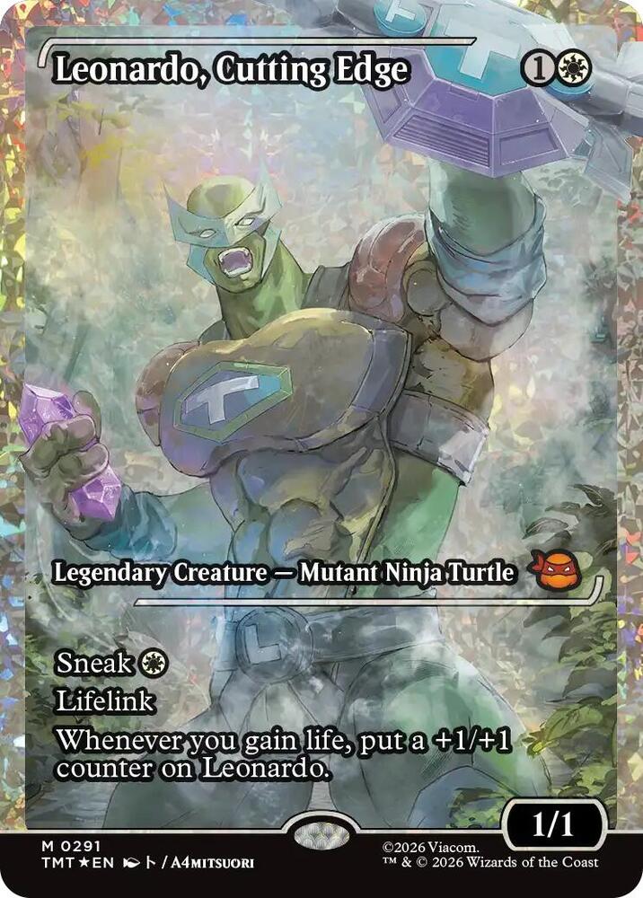 Leonardo, Cutting Edge (Showcase) (Fracture Foil) (291) [Teenage Mutant Ninja Turtles]